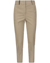 Peserico - Pantalon à techno en coton extensible à fines rayures - Lyst