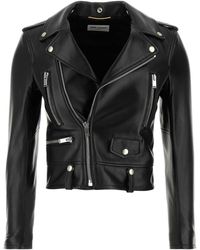 Saint Laurent - Leather Biker Jacket - Lyst