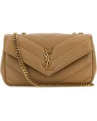 Saint Laurent - Camel Leather Medium Loulou Shoulder Bag - Lyst