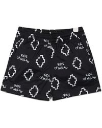 Marcelo Burlon - Basic Logo Aop Beachwear Shor - Lyst
