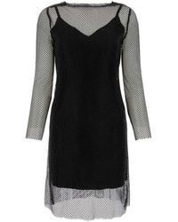 Max Mara - Embellished Mesh Vezzo Mini Dress - Lyst