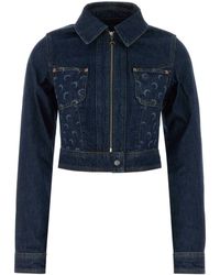 Marine Serre - Dark Blue Denim Jacket - Lyst