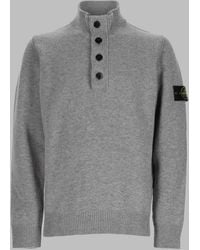 Stone Island - Wool Blend Buttoned Jumper Virgin Jumpers - Lyst