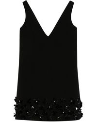 Self-Portrait - Black Crepe 3 D Pailletten Mini -Kleid - Lyst