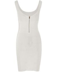 Pinko - Ribbed Bodycon Dress With Button Detail And Zip Closure - Lyst