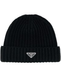 Prada - Milano Logo Beanies Hat - Lyst