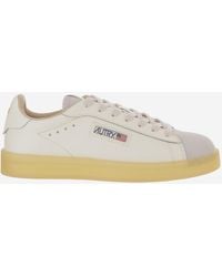 Autry - Low-Top Leather Sneakers With Padded Heel And Panel Design - Lyst