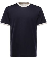 Eleventy - ELEDSY BLUE BEIGE COTTON T -SHISTER - Lyst