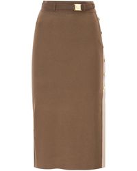 Elisabetta Franchi - Gebreide Rok Met Glanzende Viscosebanden - Lyst