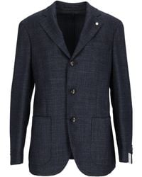 LUIGI BIANCHI SARTORIA - Drop 7 Check Pattern Blazer - Lyst