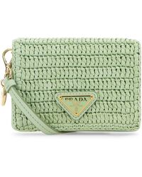Prada - Pastel Raffia Card Holder - Lyst