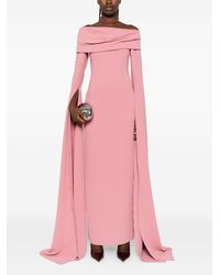Solace London Severny Pleated Layered Midi Dress in Pink | Lyst