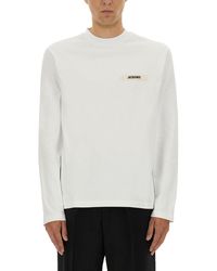 Jacquemus - Witte Katoenen Longsleeve T-Shirt - Lyst