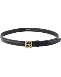 Anine Bing - Monogrammgürtel Leder Schwarz - Lyst