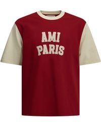 Ami Paris - T-shirt Met Ronde Hals En Logo - Lyst