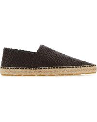 Bottega Veneta - Dark Leather Espadrilles - Lyst