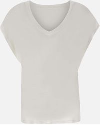 Dondup - Ultra Fine Modal T Shirt, , V Neck, Short Sleeve - Lyst
