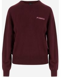 Pinko - Wool And Cashmere Logo Sweater - Lyst