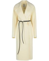 Sportmax - 'abate' Melk Maagdelijke Wollen Kleedjas Jas - Lyst