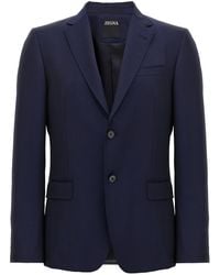 ZEGNA - Single-Breasted Blazer - Lyst
