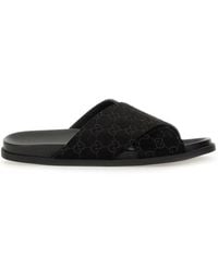 Gucci - Sandal Slider With Gg Pattern - Lyst
