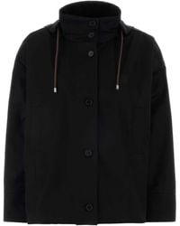 Loewe - Black Gabardine Jacket - Lyst