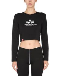 Alpha Industries - Cropped Fit T Shirt - Lyst