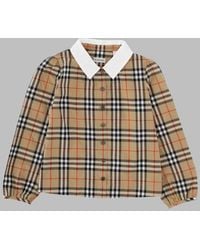 Burberry - Mini Checkerboard Cotton Shirt For Girls - Lyst