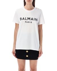 Balmain - Logo Organic Cotton T -shirt - Lyst
