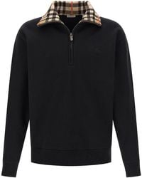 Burberry - 'Check' Hals Sweatshirt - Lyst