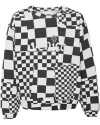 ERL - Logo-Print Checked Sweatshirt - Lyst