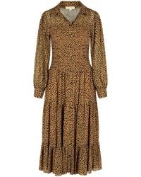 MICHAEL Michael Kors - Robe en polyester brune de - Lyst