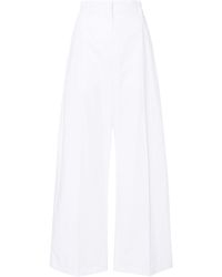 Sportmax - Brede-Lijn Katoenen Broek - Lyst