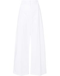 Sportmax - Wide-Leg Cotton Trousers - Lyst