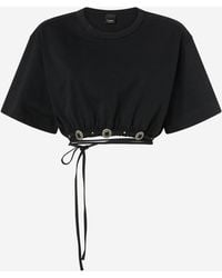 Pinko - Cropped Tie Detail Top - Lyst