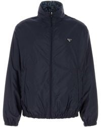 Prada - Navy Blue Re-nylon Reversible Jacket - Lyst