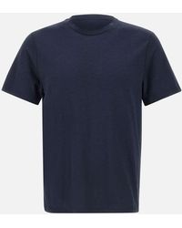 Kangra - Marineblaues Baumwoll-T-Shirt Mit Flammengarn - Lyst