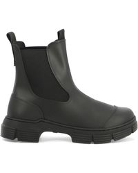 Ganni - City Recycled Rubber Ankle Boots - Lyst