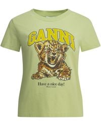 Ganni - "Baby Tiger" Crewneck T-Shirt - Lyst