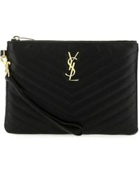 Saint Laurent - Leather New Jolie Clutch - Lyst