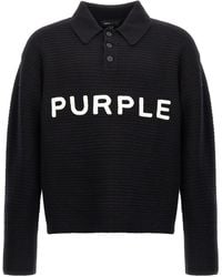 Purple - Logo Embroidery Sweater Sweaters And Cardigans - Lyst