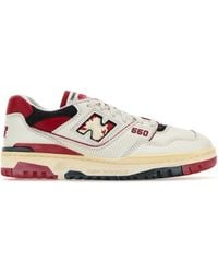 New Balance - 550 Perforated Leather, Suede And Mesh Sneakers - Lyst