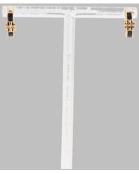 Tory Burch - Logo Huggie Hoop Earrings - Lyst