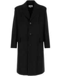 MM6 by Maison Margiela - Wool Blend Coat - Lyst