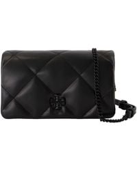 Tory Burch - Kira Diamond Pulver Wallet auf Kette e Leder schwarz - Lyst