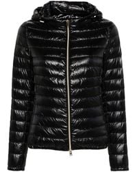 Herno - Schwarzer Gesteppter Steppmantel - Lyst