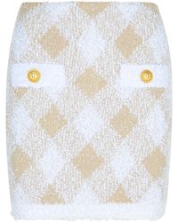 Balmain - Beige Polyamid Mischrock - Lyst