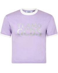 Gcds - Boxy T-Shirt With Glitter Ti Amo - Lyst