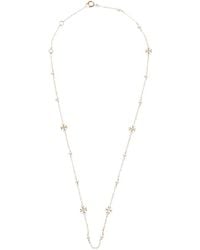Tory Burch - Brass Kira Necklace With Logo And Pearls - Lyst