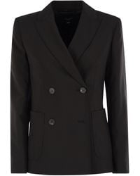 Weekend by Maxmara - Week-end Max Mara Ornati Blazer à deux poitrines en toile en laine - Lyst